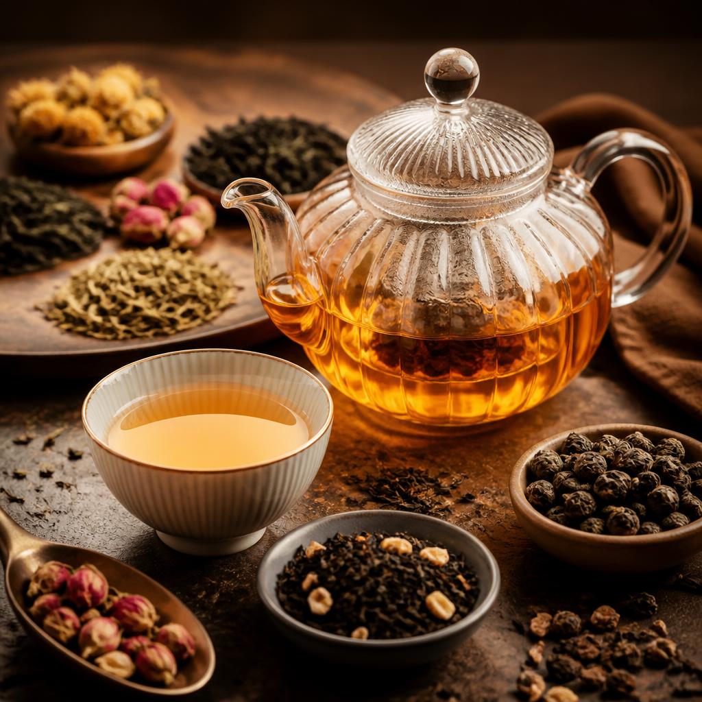 Arista Tea Collection — elegant glass teapot with loose-leaf tea