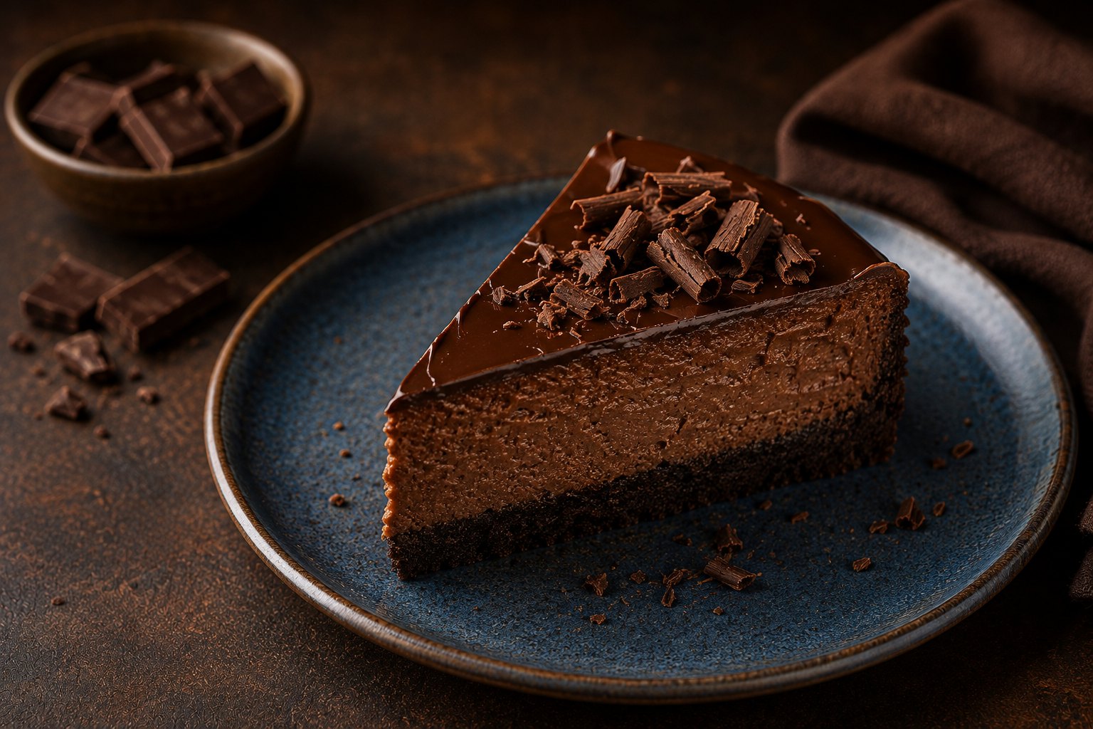 Chocolate Cheesecake made with Arista Dark Chocolate Blend