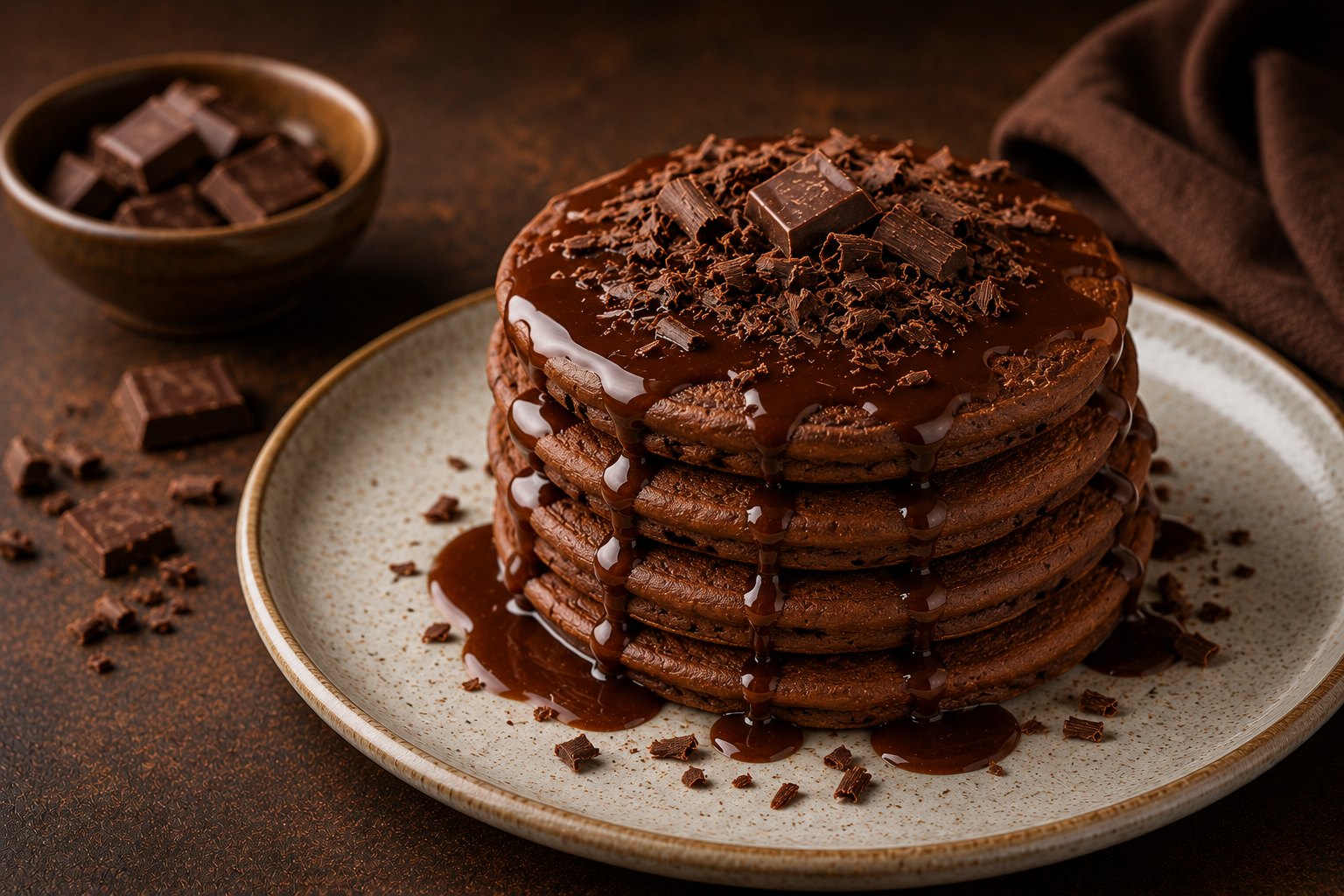 Pancakes made with Arista Dark Chocolate Blend